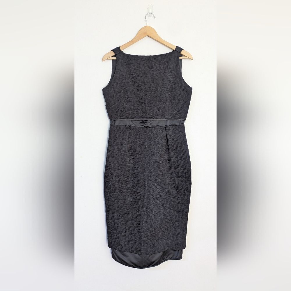 Marc Jacobs Silk Wool Black Textured Midi Sleeveless Tank Dress Size 4